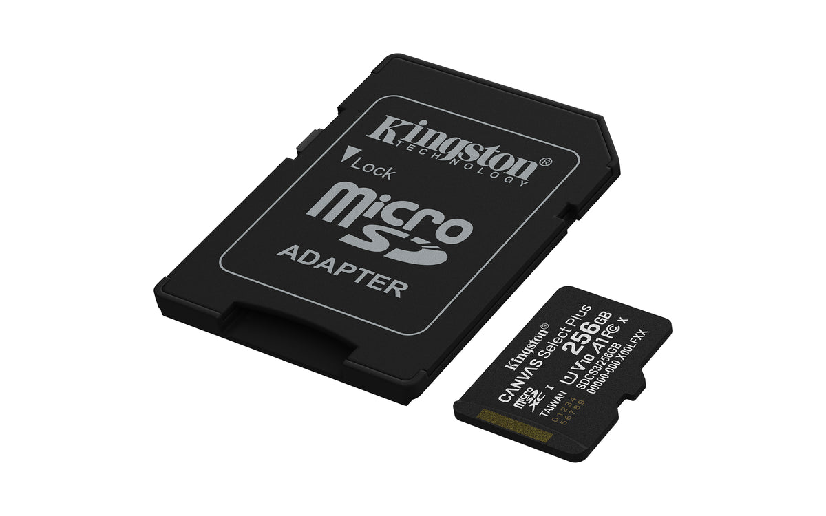 Kingston Technology 256GB microSDXC Canvas Select Plus Gen3 150MB/s A1 Card + Adapter