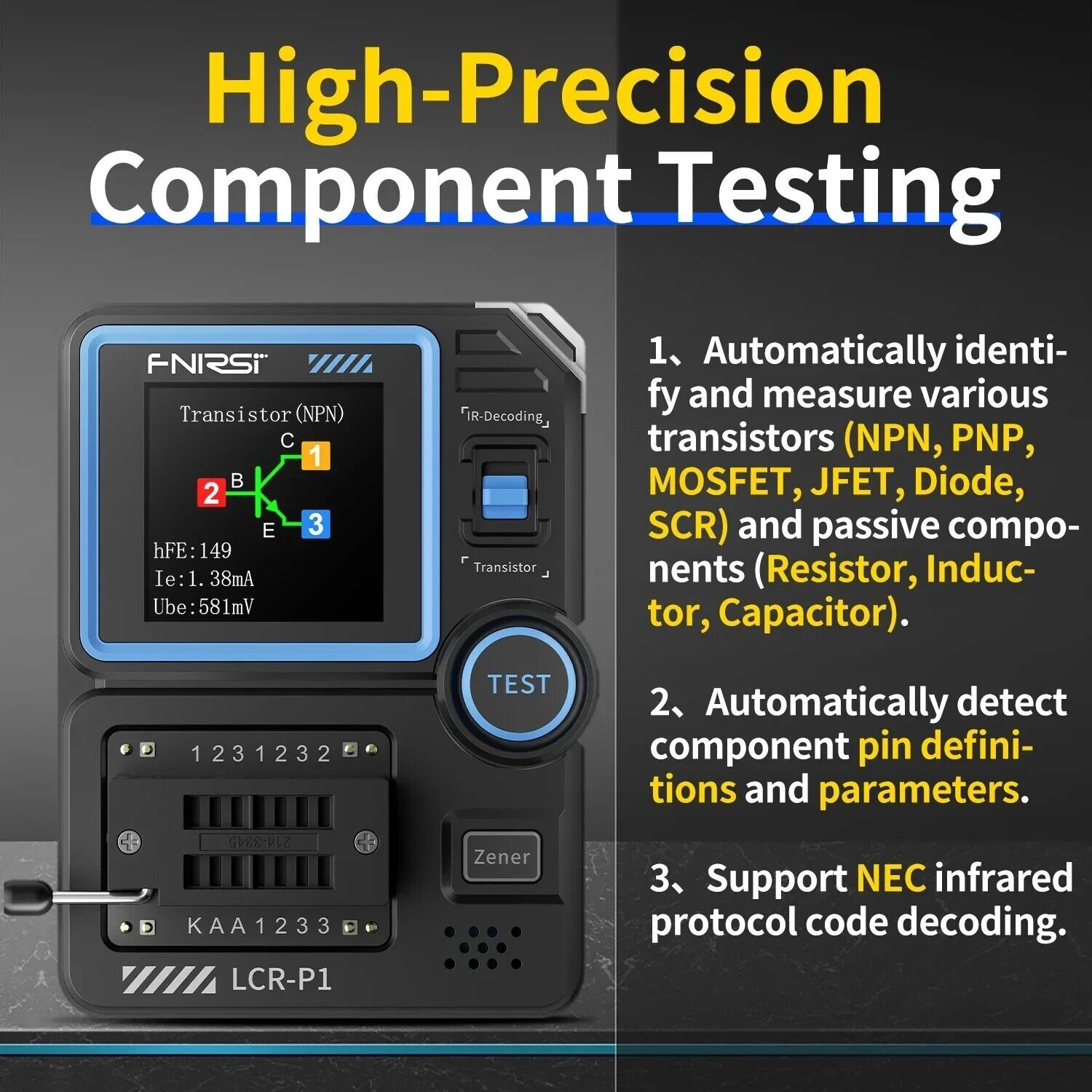 FNIRSI LCR-P1 Transistor Tester