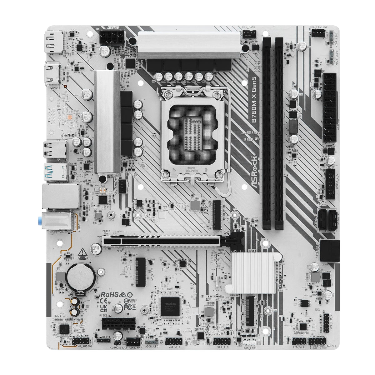 ASRock B760M-X Gen5 Intel 1700 Socket Motherboard, Micro-ATX, 2x DDR5 Slots, 2x M.2 Socket, 2.5GbE LAN, 1x DisplayPort / 1x HDMI Port
