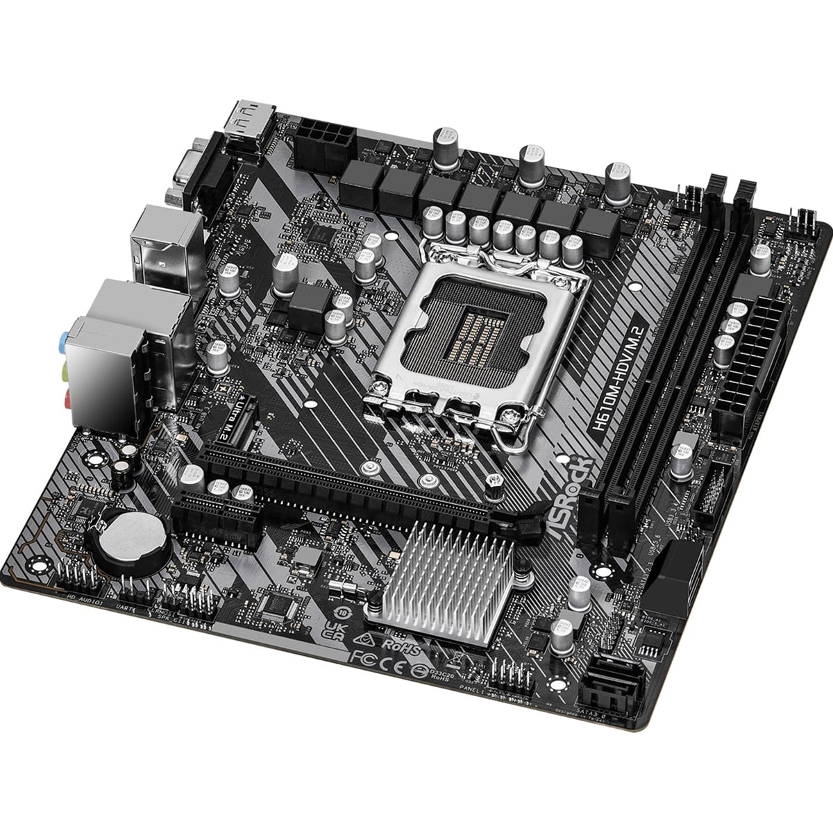 ASRock H610M-HDV/M.2 R2.0 Super Alloy Intel 1700 Socket Motherboard, Micro-ATX, 2x DDR4 Slots, 1x M.2 Socket, GbE LAN, 1x D-Sub / 1x DisplayPort / 1x HDMI Port