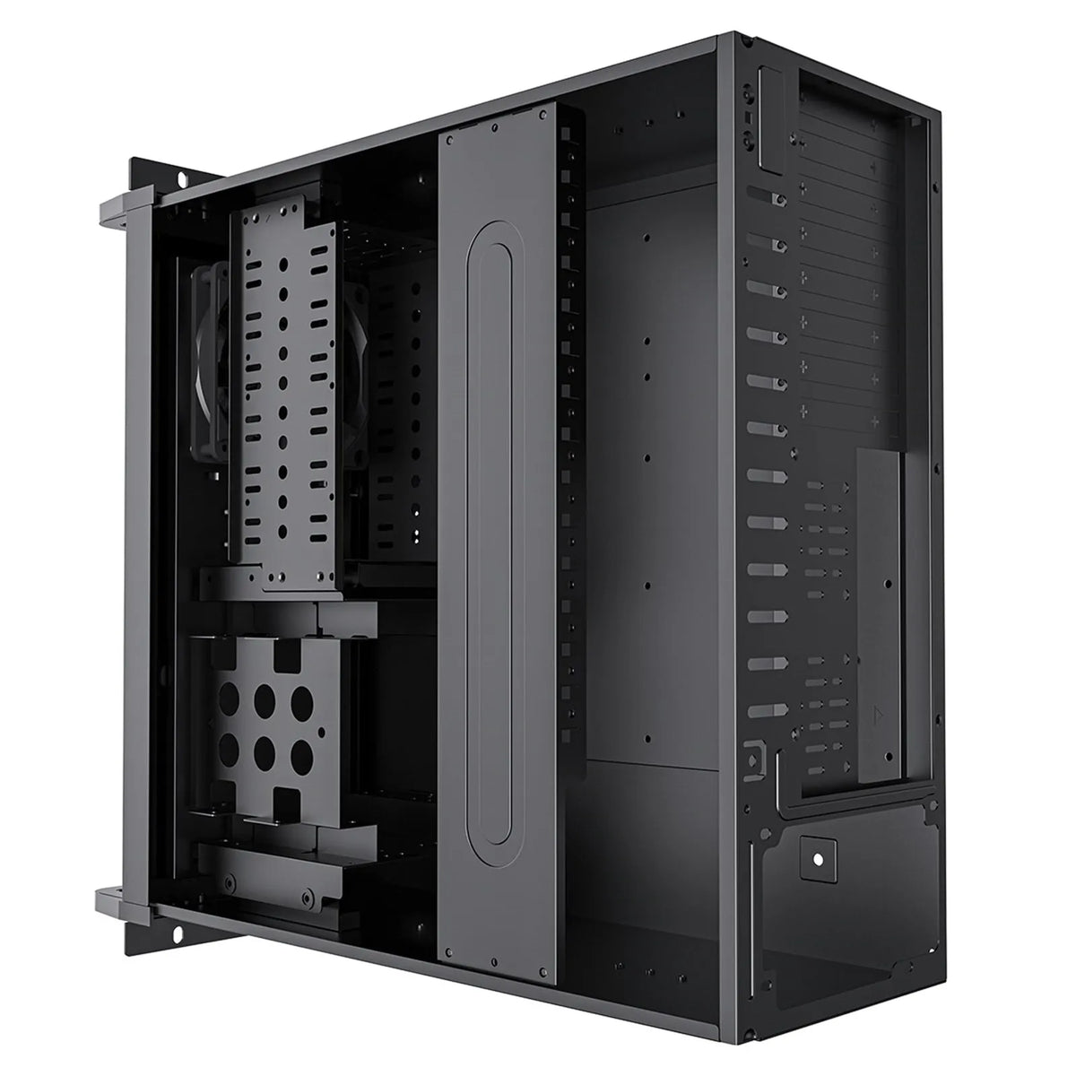 CiT 4U Rackmount Server Case 500mm, Heavy-Duty Industrial Chassis with Lockable Front Door, Supports ATX/mATX, 8x Internal HDD Bays for Massive Storage, Black