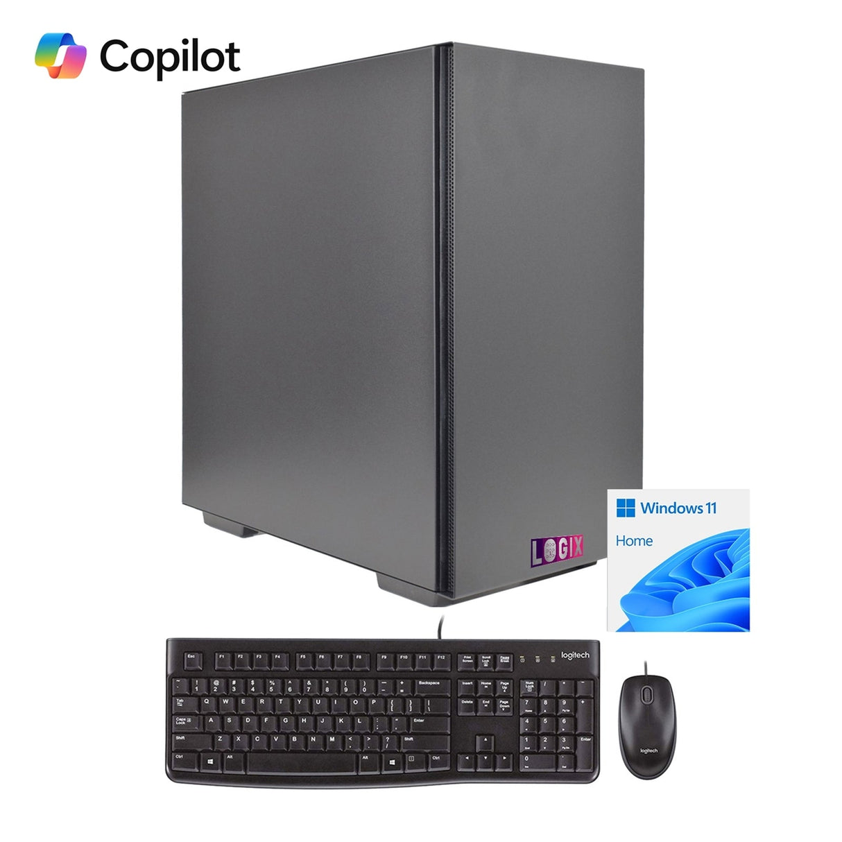 LOGIX Intel Core i3 14th Gen Quad Core 16GB RAM with 500GB SSD Wireless Family Desktop PC with Windows 11 Home & Keyboard & Mouse