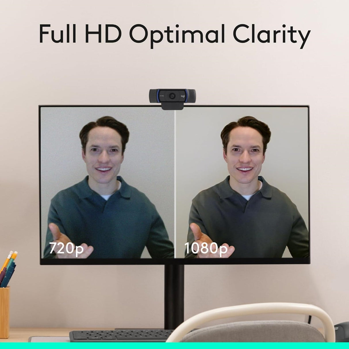 Logitech C920S HD Pro Webcam, Full HD 1080p/30fps Video Calling, Clear Stereo Audio, HD Light Correction, Privacy Shutter, Streaming, Works With Skype,Zoom,FaceTime - Black