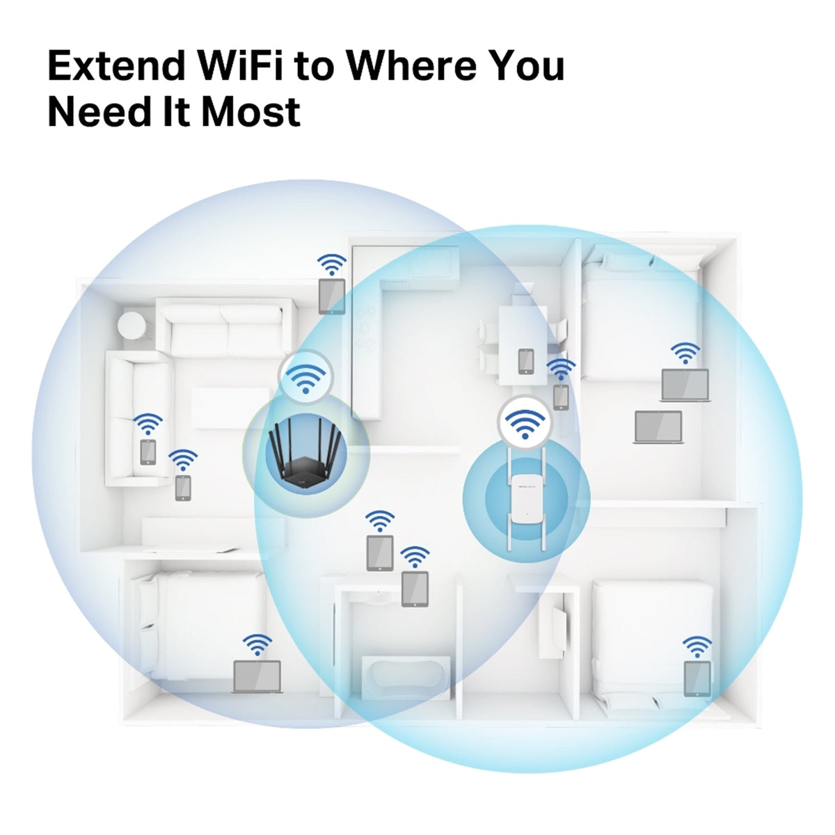 Mercusys ME50G AC1900 Wi-Fi Range Extender (UK Plug)