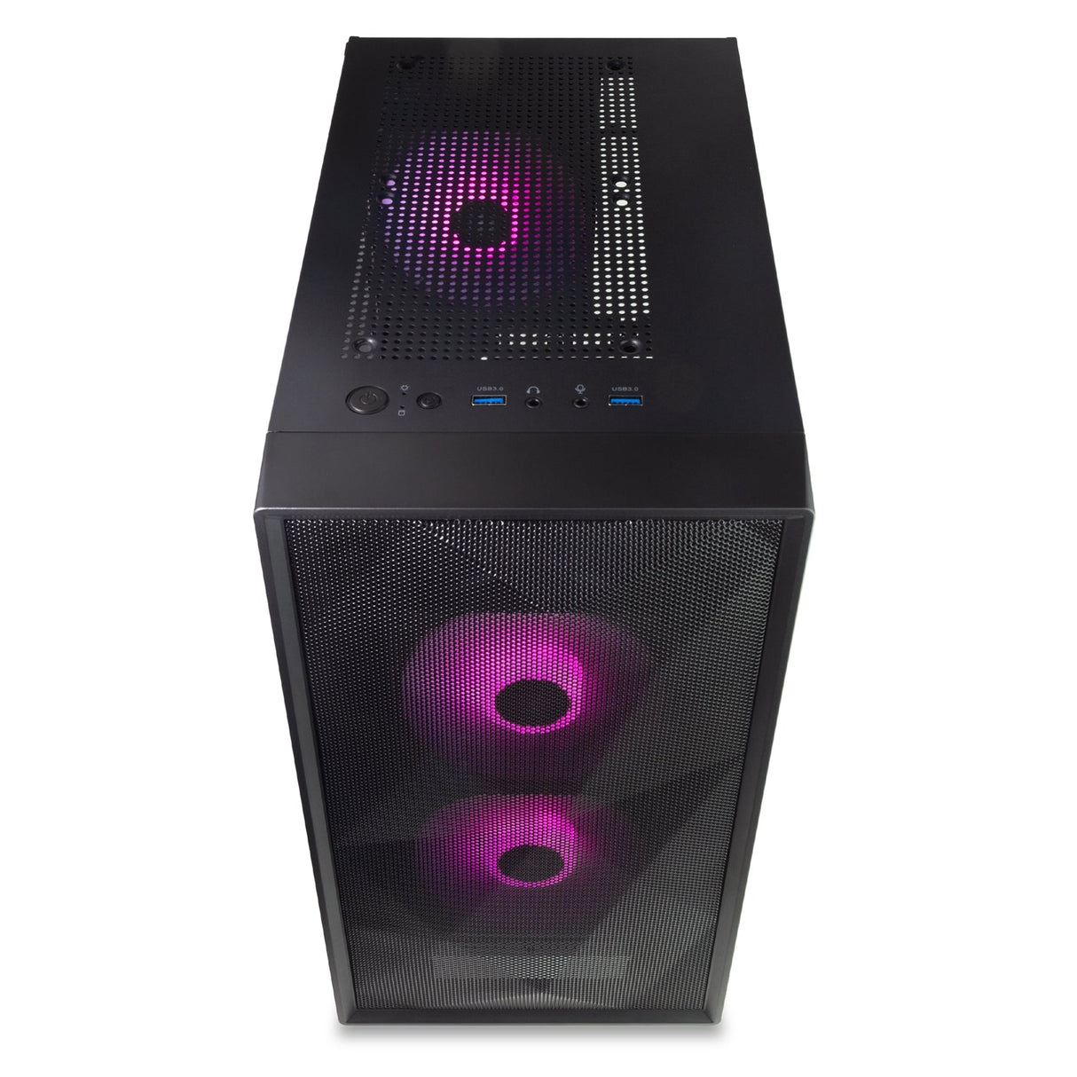 TecWare Forge M2 mATX PC Case, Compact High Airflow Mesh Front Panel, 3 x ARGB Fans Included, Hinged Tempered Glass Door, Supports 240mm Radiator, mATX/ITX, Black