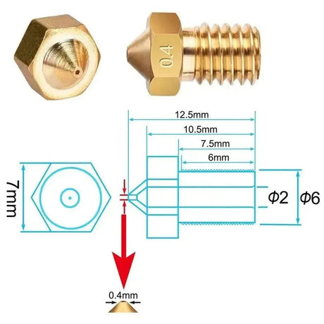 V6 3D Printer Nozzle