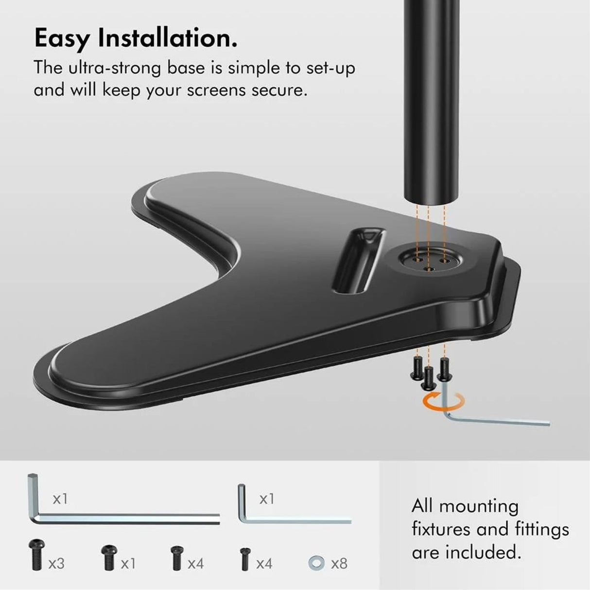 VonHaus Single Monitor Mount and Stand for 13-32 Inch Screens, VESA dimensions 75x75mm and 100x100mm