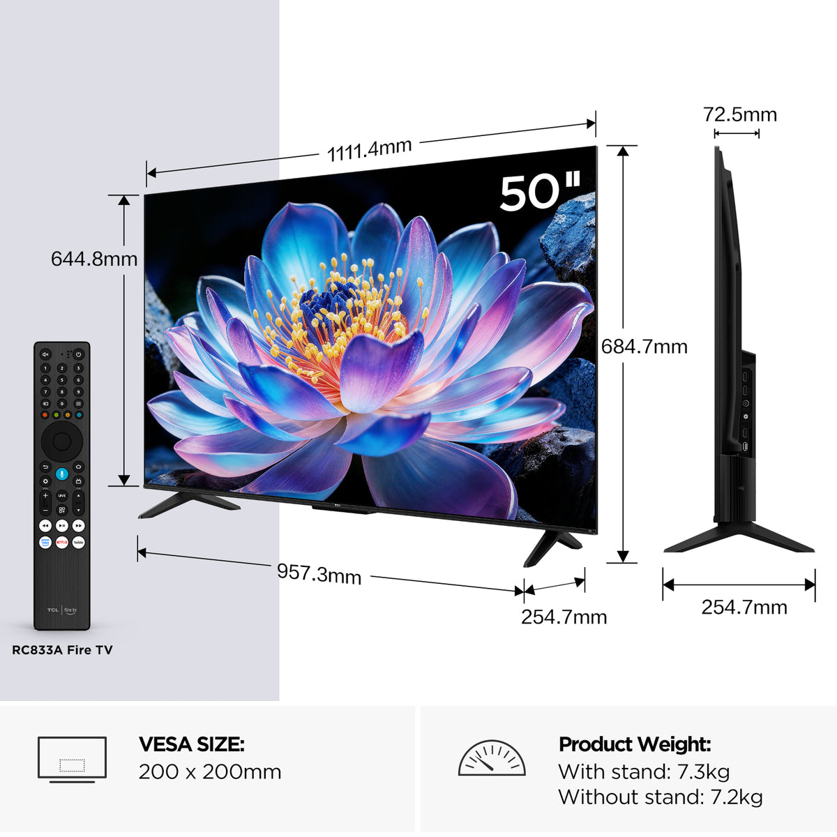 TCL 50V6D-UK TV 127 cm (50") 4K Ultra HD Smart TV Wi-Fi Black 260 cd/m²