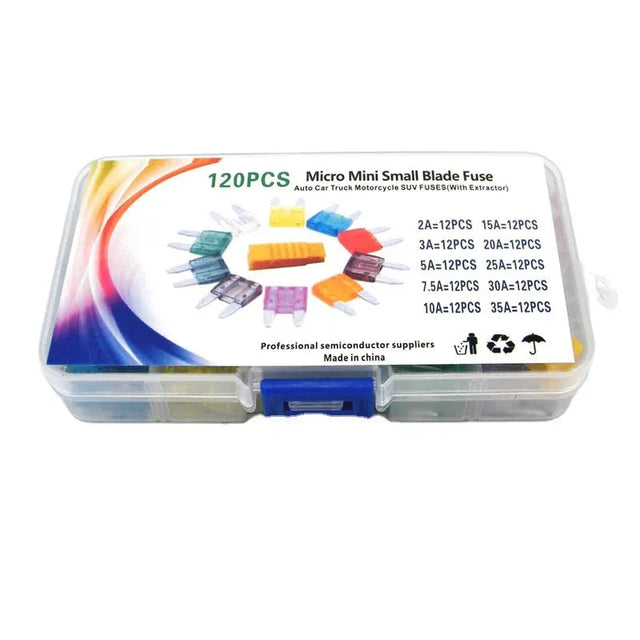 120pcs Small Car Fuse Assortment