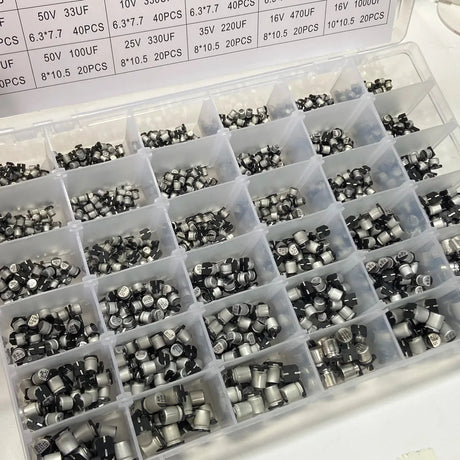 1500PCS SMD Chip Aluminium Electrolytic Capacitor Kit