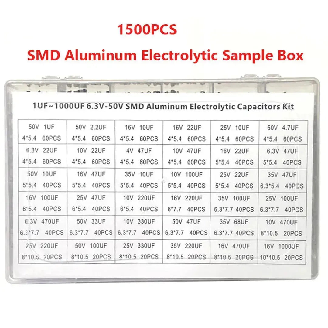 1500PCS SMD Chip Aluminium Electrolytic Capacitor Kit