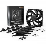 be quiet! Silent Wings Pro 4 PWM Black Fan, 140mm, 2400RPM, 4-Pin PWM Fan Connector, Black Frame, Black Blades, Optimized Fan Blades for the Highest Performance for Radiators & Heat Sinks, 3 Mounting Options, 3 Speed Switch