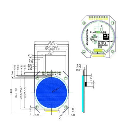 1.28 inch TFT Round LCD Module 1 2 3 4 5