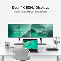 Plugable UD-6950H Universal Dual Monitor 4K USB-A/USB-C DisplayLink Certified Docking Station