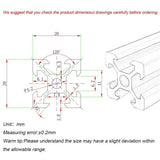 2020 V-slot Aluminium Extrusion Black