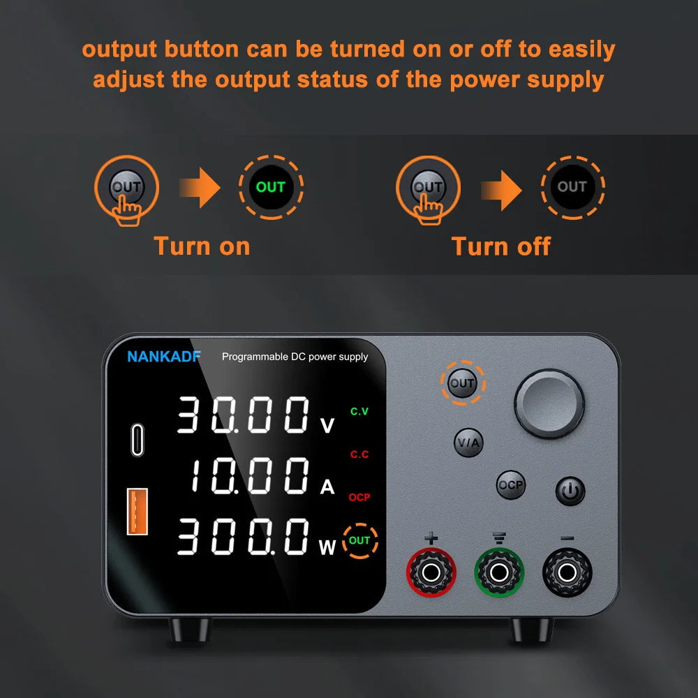 30V 10A Lab Adjustable DC Power Supply