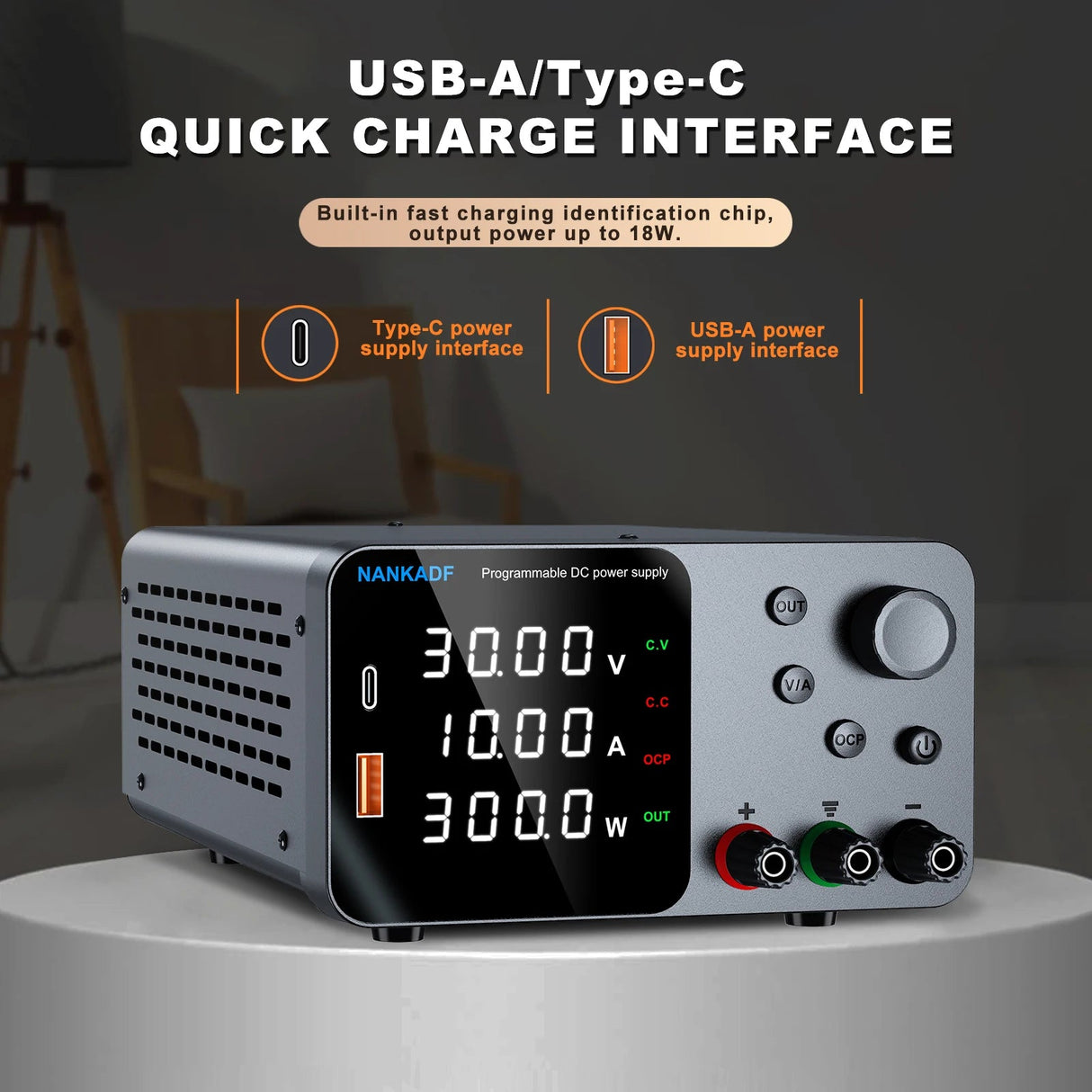 30V 10A Lab Adjustable DC Power Supply