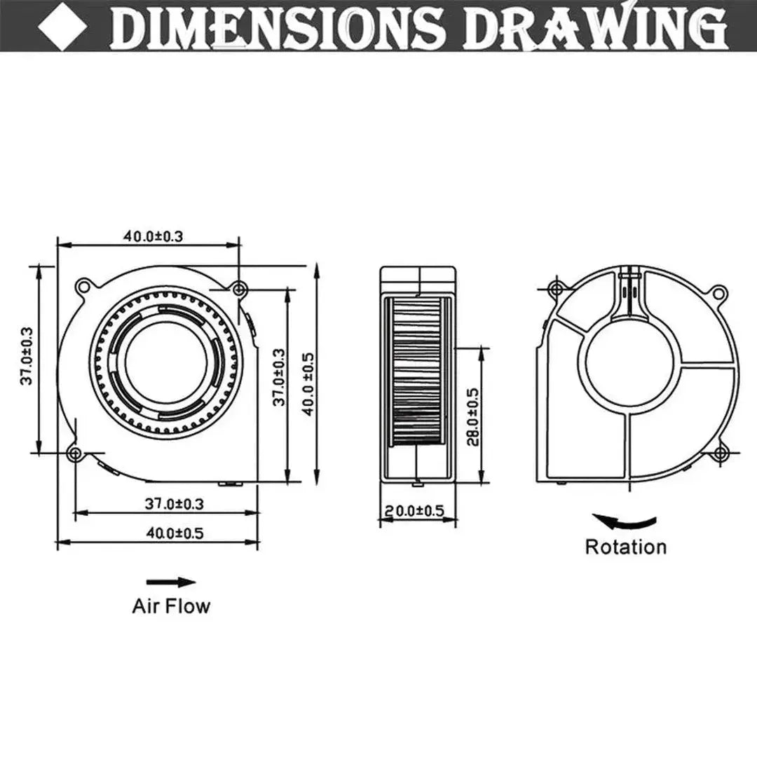 40x40x20 24v Centrifugal Blower Fan