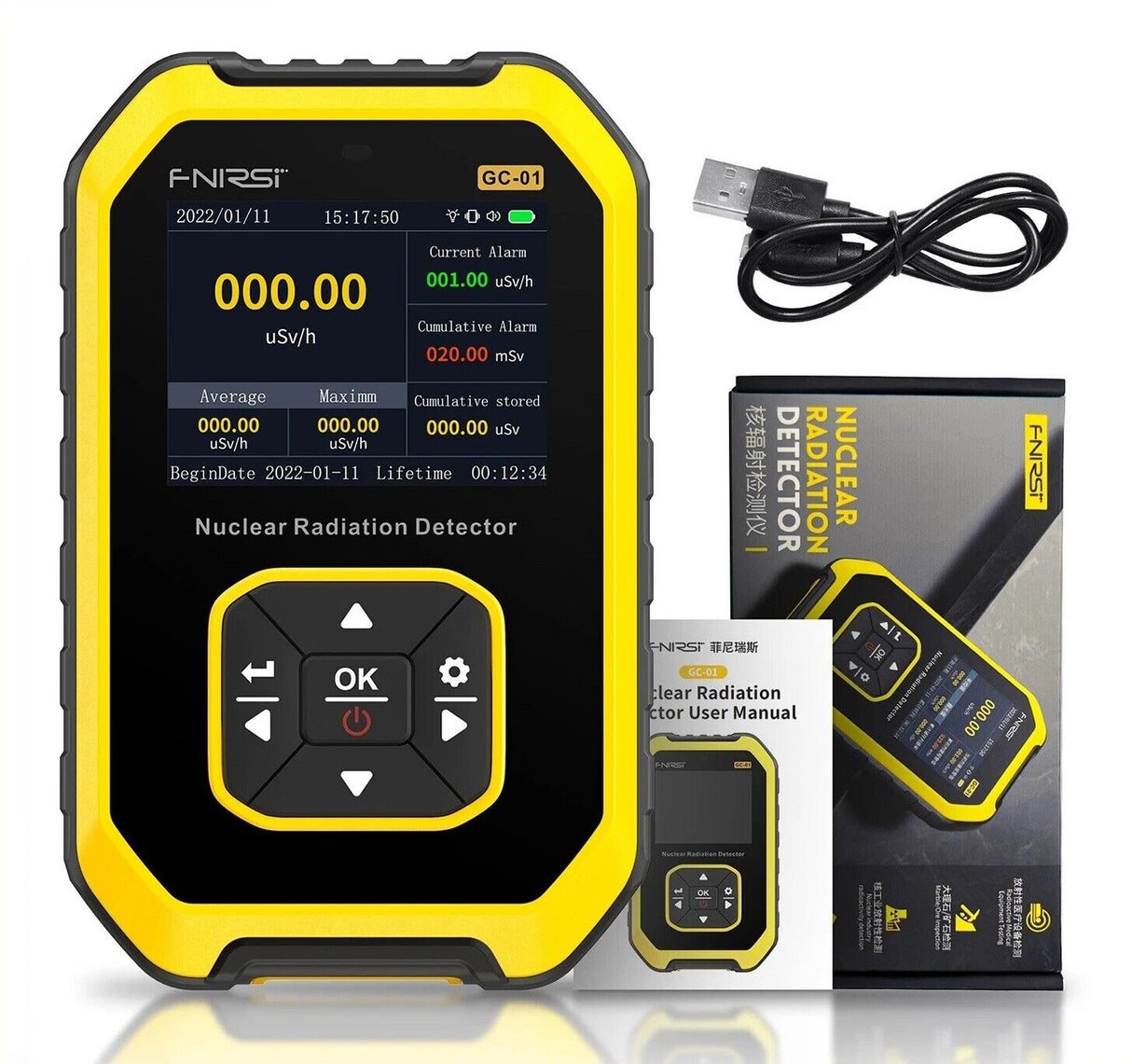 FNIRSI GC-01 Geiger Counter Nuclear Radiation Detector