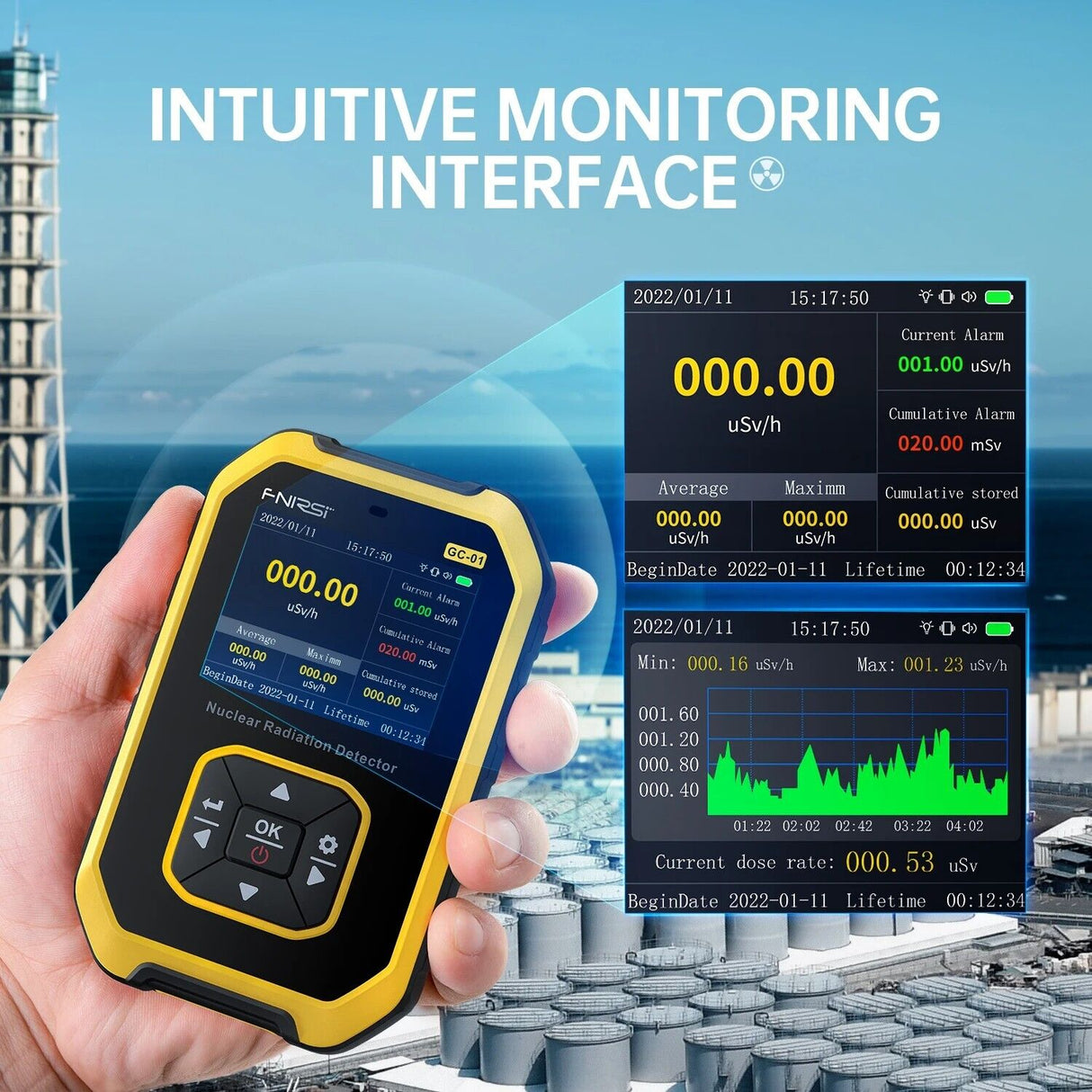 FNIRSI GC-01 Geiger Counter Nuclear Radiation Detector