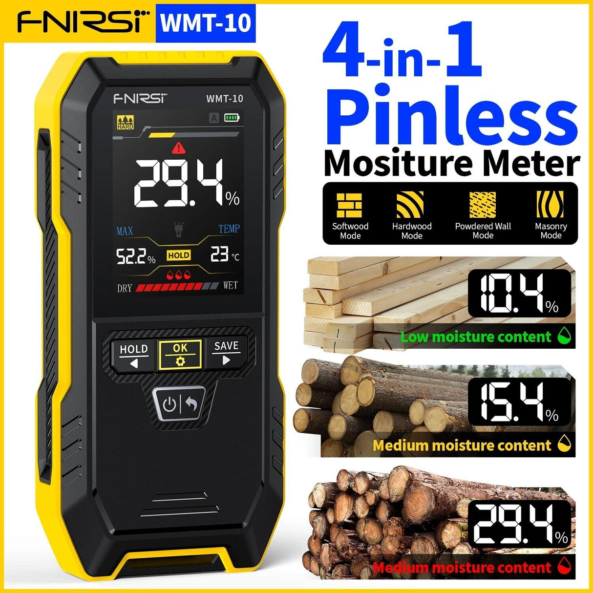 FNIRSI WMT10 Inductive Moisture Meter