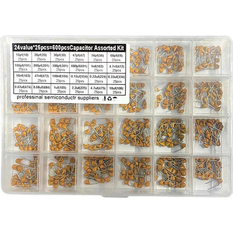 600pcs Monolithic Capacitor Kit 24value