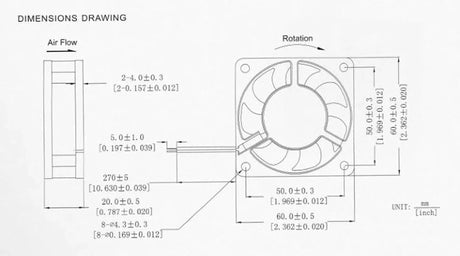 60x60x20 24v DC Fan