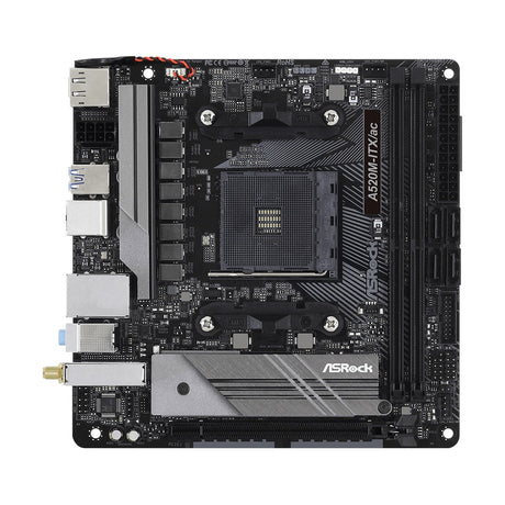 ASRock A520M-ITX/ac AMD AM4 Socket Motherboard, Mini-ITX, 2x DDR4 Slots, 1x M.2 Socket, GbE LAN, Wi-Fi 5, 1x DisplayPort / 1x HDMI Port