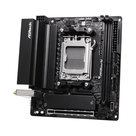 ASRock A620AI WIFI AMD AM5 Socket Motherboard, Mini-ITX, 2x DDR5 Slots, 2x M.2 Socket, 2.5GbE LAN, Wi-Fi 6E, 1x HDMI Port