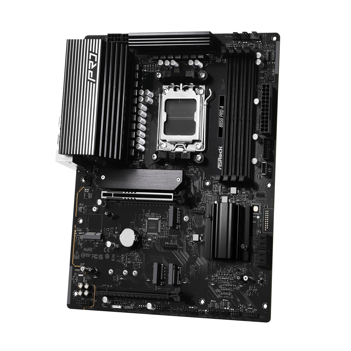 ASRock B850 Pro-A AMD AM5 Socket Motherboard, ATX, 4x DDR5 Slots, 4x M.2 Sockets, 2.5GbE LAN, 1x HDMI Port / 1x USB-C