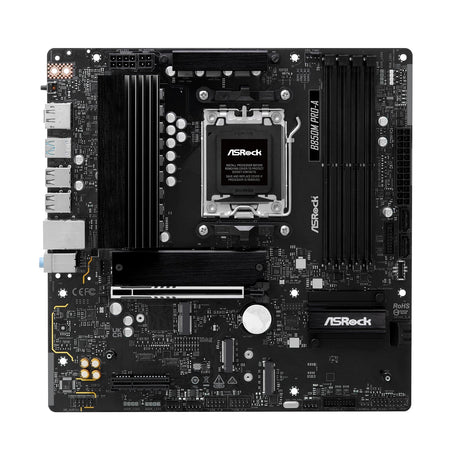 ASRock B850M Pro-A AMD AM5 Socket Motherboard, Micro-ATX, 4x DDR5 Slots, 3x M.2 Sockets, 2.5GbE LAN, 1x DisplayPort / 1x HDMI Port