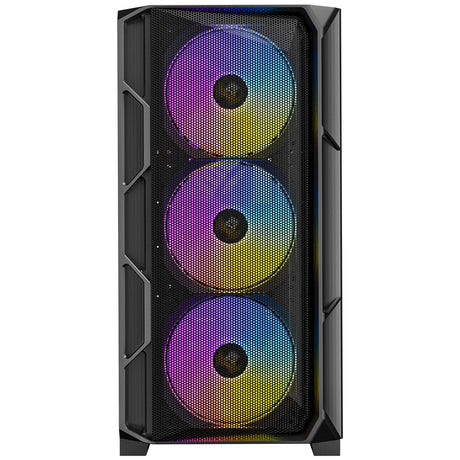 Antec AX1000 ARGB Mid-Tower Gaming PC Case, Full Mesh Front, Tempered Glass, Steel/Plastic, 4 x 120mm ARGB Fans, E-ATX, ATX/Micro-ATX/ITX Compatible