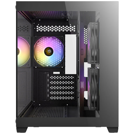 Antec CX600M ARGB Mini-Tower PC Gaming Case, 270 Full-View Tempered Glass, 3x 120mm ARGB LED Fans, USB 3.0, Dust Filters, Tool-Free Installation, Black