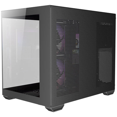 Antec CX600M ARGB Mini-Tower PC Gaming Case, 270 Full-View Tempered Glass, 3x 120mm ARGB LED Fans, USB 3.0, Dust Filters, Tool-Free Installation, Black