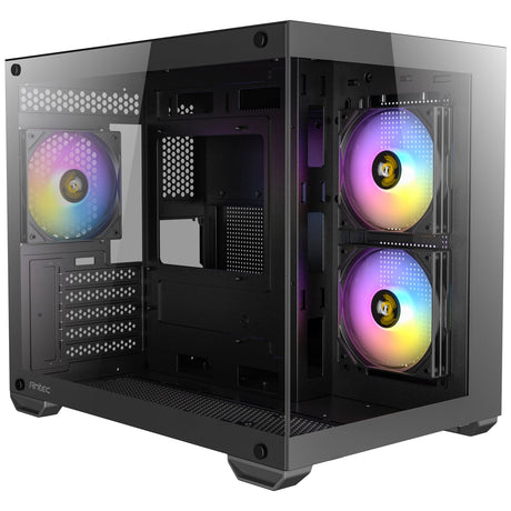 Antec CX600M ARGB Mini-Tower PC Gaming Case, 270 Full-View Tempered Glass, 3x 120mm ARGB LED Fans, USB 3.0, Dust Filters, Tool-Free Installation, Black