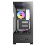 Antec CX705 ARGB Gaming PC Case Mid Tower, 270° Tempered Glass, RGB Fans, ATX/Micro-ATX/ITX Compatible, USB-C, High Airflow, Black
