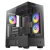 Antec CX705 ARGB Gaming PC Case Mid Tower, 270° Tempered Glass, RGB Fans, ATX/Micro-ATX/ITX Compatible, USB-C, High Airflow, Black