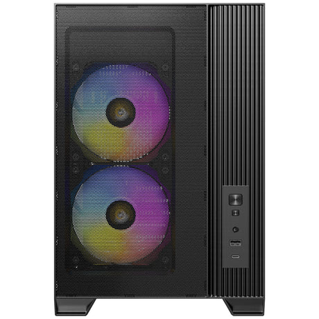 Antec FLUX M Mini Tower PC Case - Tempered Glass, Steel/Plastic, 6 PWM Fans, USB-C, Micro-ATX/ITX Compatibility