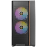 Antec FLUX Rear Mid Tower PC Case - Tempered Glass, Steel/Plastic/Wood, 5 PWM Fans, USB-C, ATX/Micro-ATX/ITX Compatibility