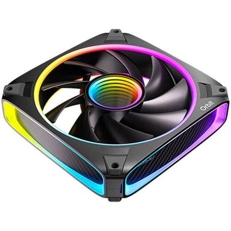 Antec Orbit 120 ARGB 120 mm PWM Fan Triple Pack - 120 mm x 28 mm, Fluid Dynamic Bearing, 200-2000 RPM, 66.72 CFM, aRGB Lighting, Anti-Vibration Pads