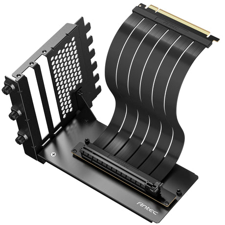 Antec RTX50 PCIe 5.0 Riser Cable with 90 degree Bracket Mount, Black, Designed To Allow Vertical Mounting Of A Graphics Card