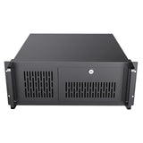 CiT 4U Rackmount Server Case 500mm, Heavy-Duty Industrial Chassis with Lockable Front Door, Supports ATX/mATX, 8x Internal HDD Bays for Massive Storage, Black