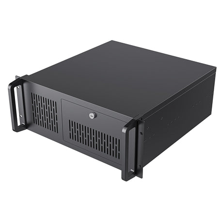 CiT 4U Rackmount Server Case 500mm, Heavy-Duty Industrial Chassis with Lockable Front Door, Supports ATX/mATX, 8x Internal HDD Bays for Massive Storage, Black