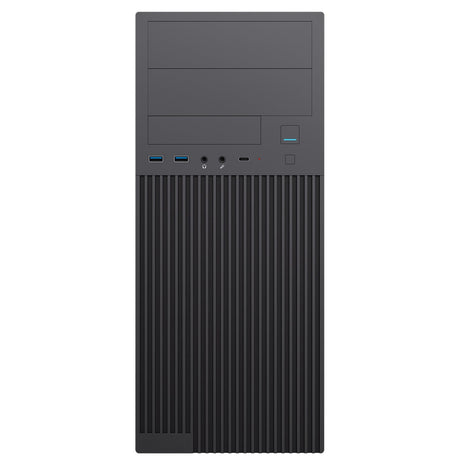 CiT Academy Mid-Tower Office PC Case With USB Type C and 80mm Rear Black Fan and 500W Power Supply Included