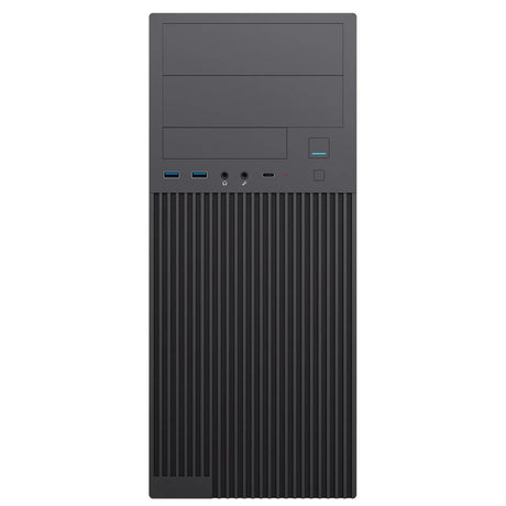 CiT Academy Mid-Tower Office PC Case With USB Type C and 80mm Rear Black Fan and 500W Power Supply Included