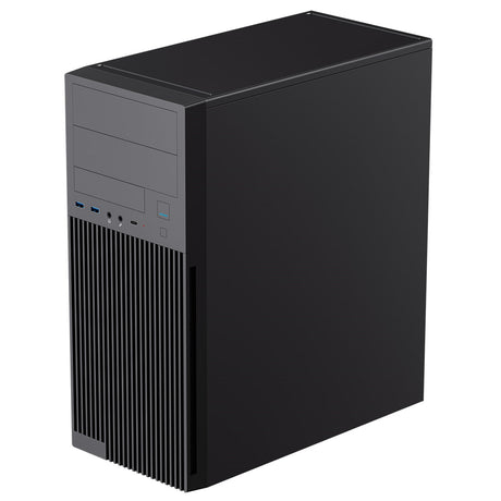 CiT Academy Mid-Tower Office PC Case With USB Type C and 80mm Rear Black Fan and 500W Power Supply Included
