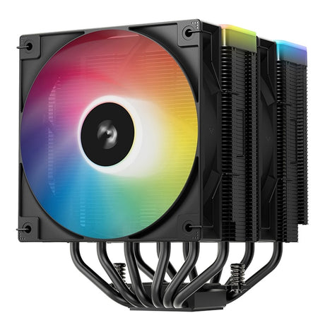 DeepCool AG620 BK ARGB V2 Dual-Tower CPU Air Cooler with 120mm ARGB Fans, Compatible with Intel LGA 1851/1700/1200/115x & AMD AM5/AM4, High-Performance Quiet Cooling, Matte Black