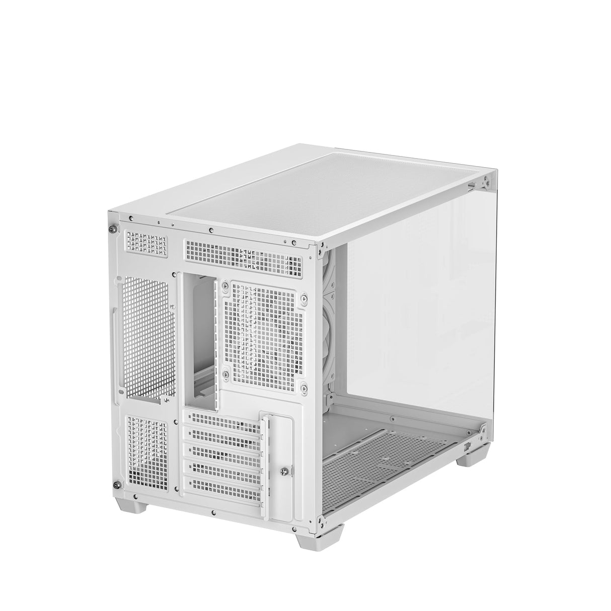 DeepCool CG330 3F ARGB Dual-Chamber Micro-ATX Tower Case, Tempered Glass Panels, 3 x 120mm ARGB Fans, USB 3.0, ITX/Micro-ATX, White