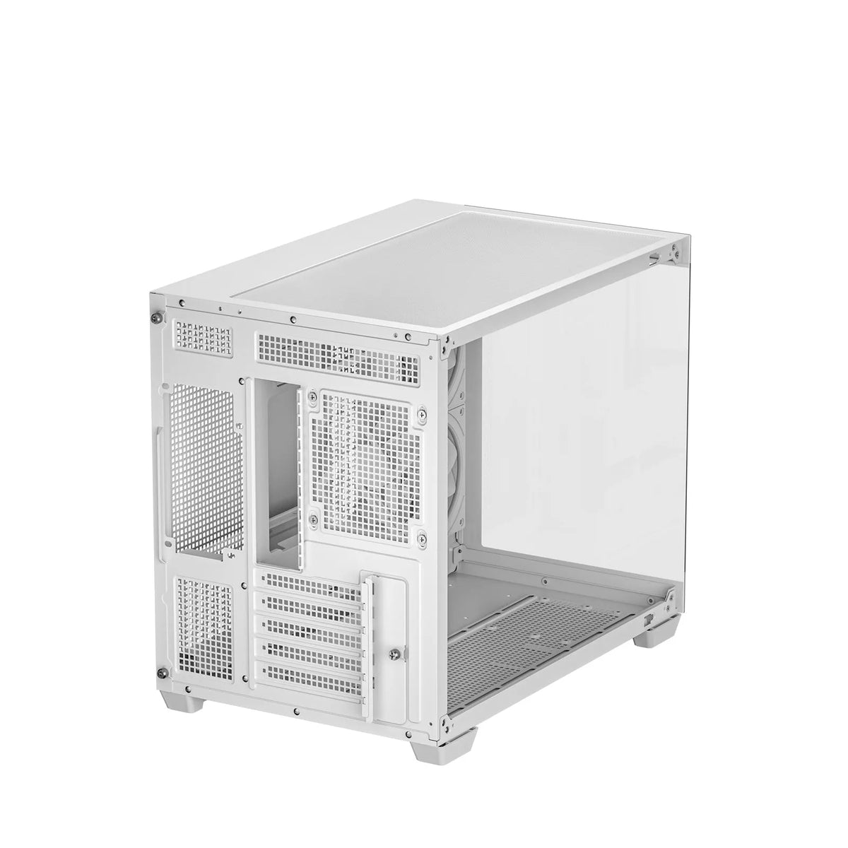 DeepCool CG330 3F ARGB Dual-Chamber Micro-ATX Tower Case, Tempered Glass Panels, 3 x 120mm ARGB Fans, USB 3.0, ITX/Micro-ATX, White