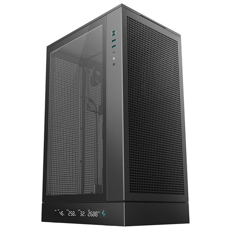 DeepCool CH270 Digital Micro-ATX Case, Mini-Tower PC Case with Tempered Glass Side Panel, USB-C Port, High Airflow Support for 360mm Radiator, ATX PSU, Black